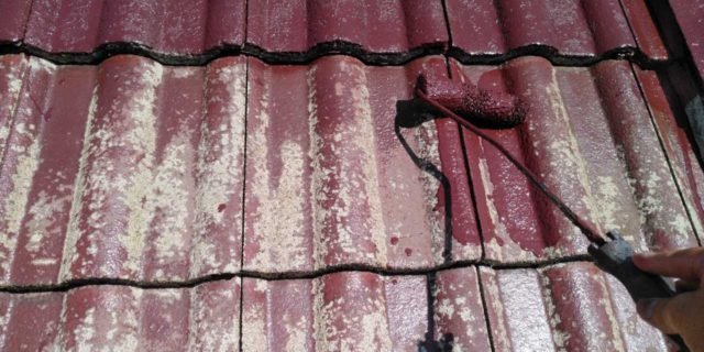 【鹿児島県霧島市】郡田にある住宅でモルタル外壁とセメント瓦屋根を塗装した工事屋根中